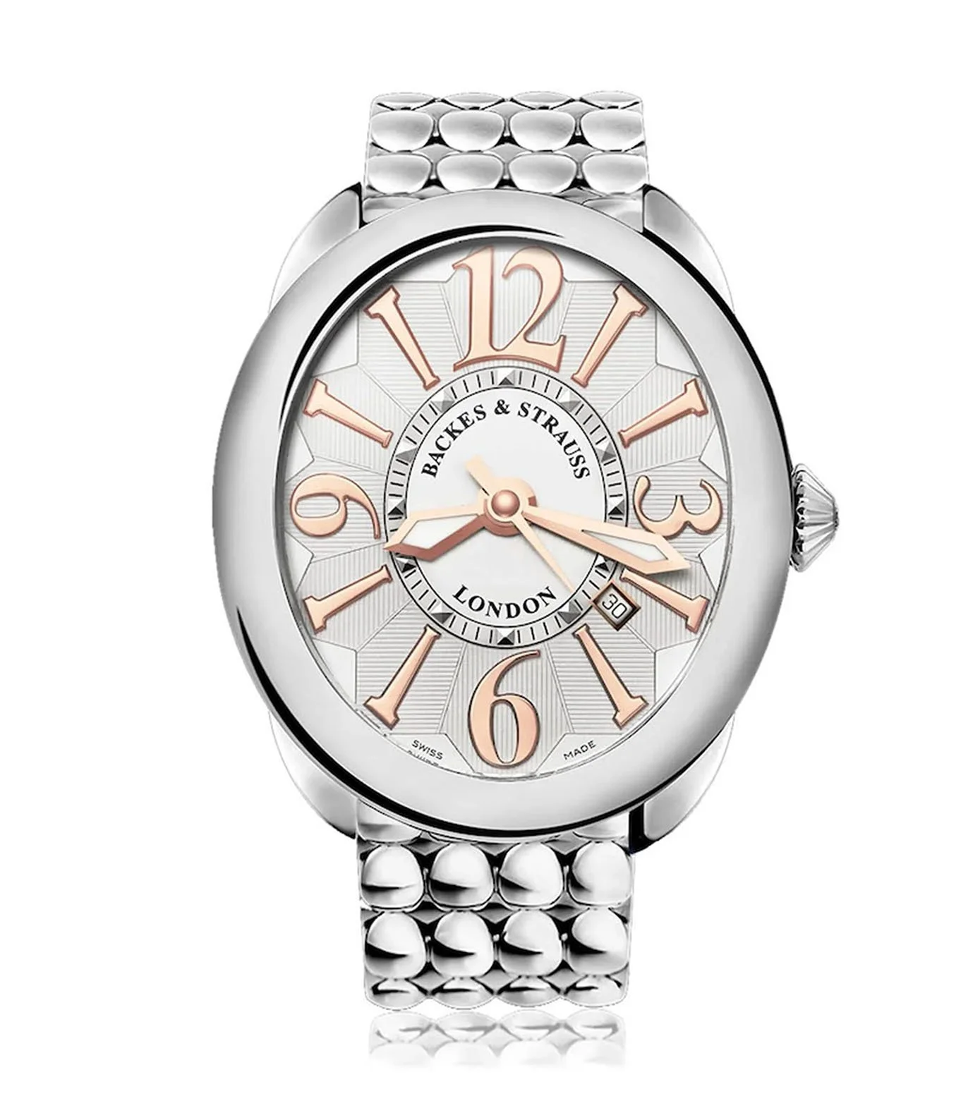 Regent 4452 luxury watch for men with automatic movement, oval stainless steel case, and diamond-set crown.jpg
