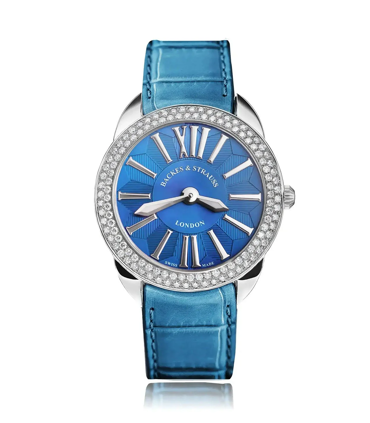 Swiss diamond timepiece with timeless design and blue dial.webp.jpg