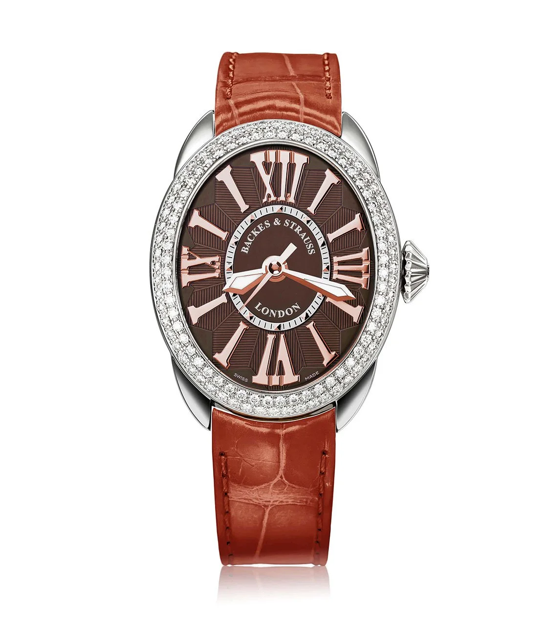 Regent 3238 elegant women’s watch with diamond-set case and refined brown dial design.jpg