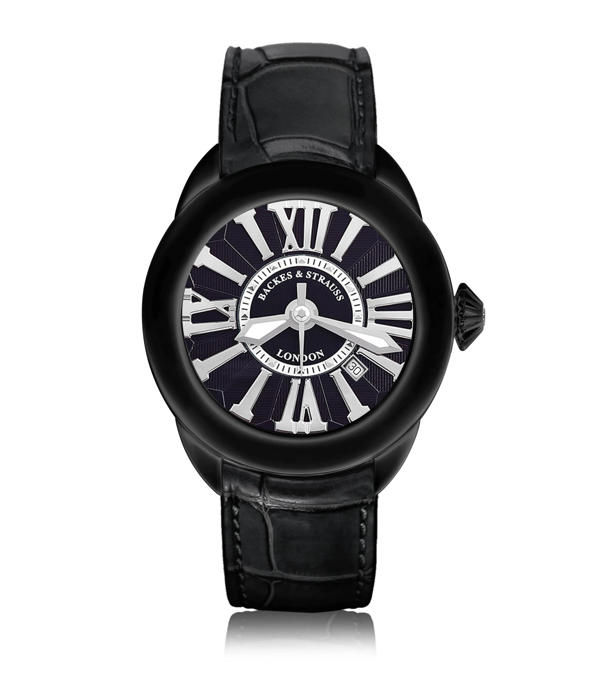 Backes & Strauss Piccadilly 40 BK — Black / White Roman
