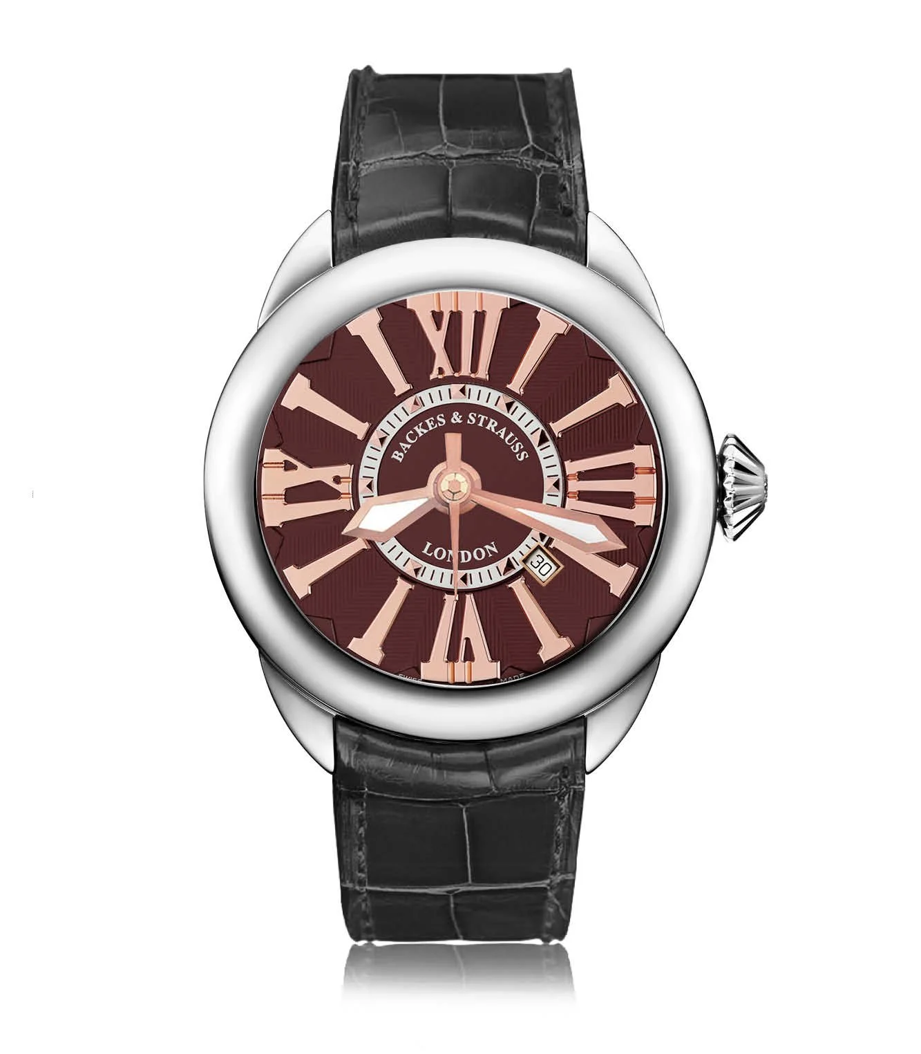 Backes & Strauss Piccadilly Steel 45 — Brown / Rose Roman