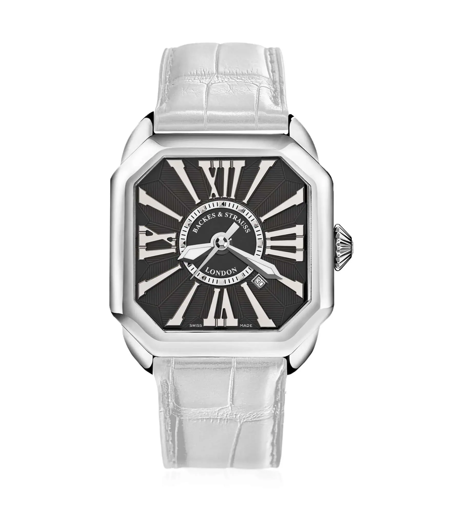 Backes & Strauss Berkeley Steel 40 — Black / White Roman