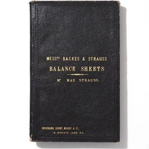 Backes & Strauss balance sheets documenting historic financial records of the luxury diamond brand
