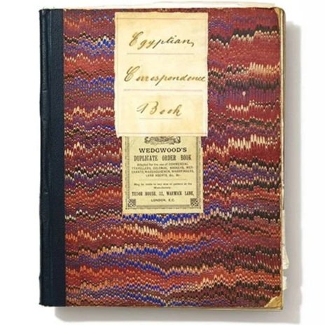 Backes & Strauss egyptian correspondence book documenting the exchange of letters from the brand archive