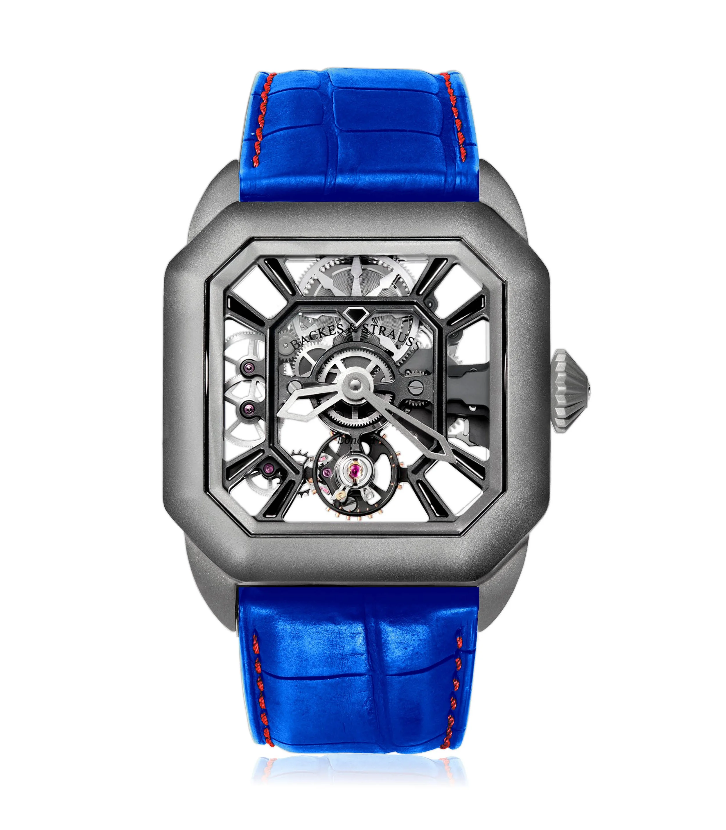 Backes & Strauss Helios — Blue Strap with Red Stitches