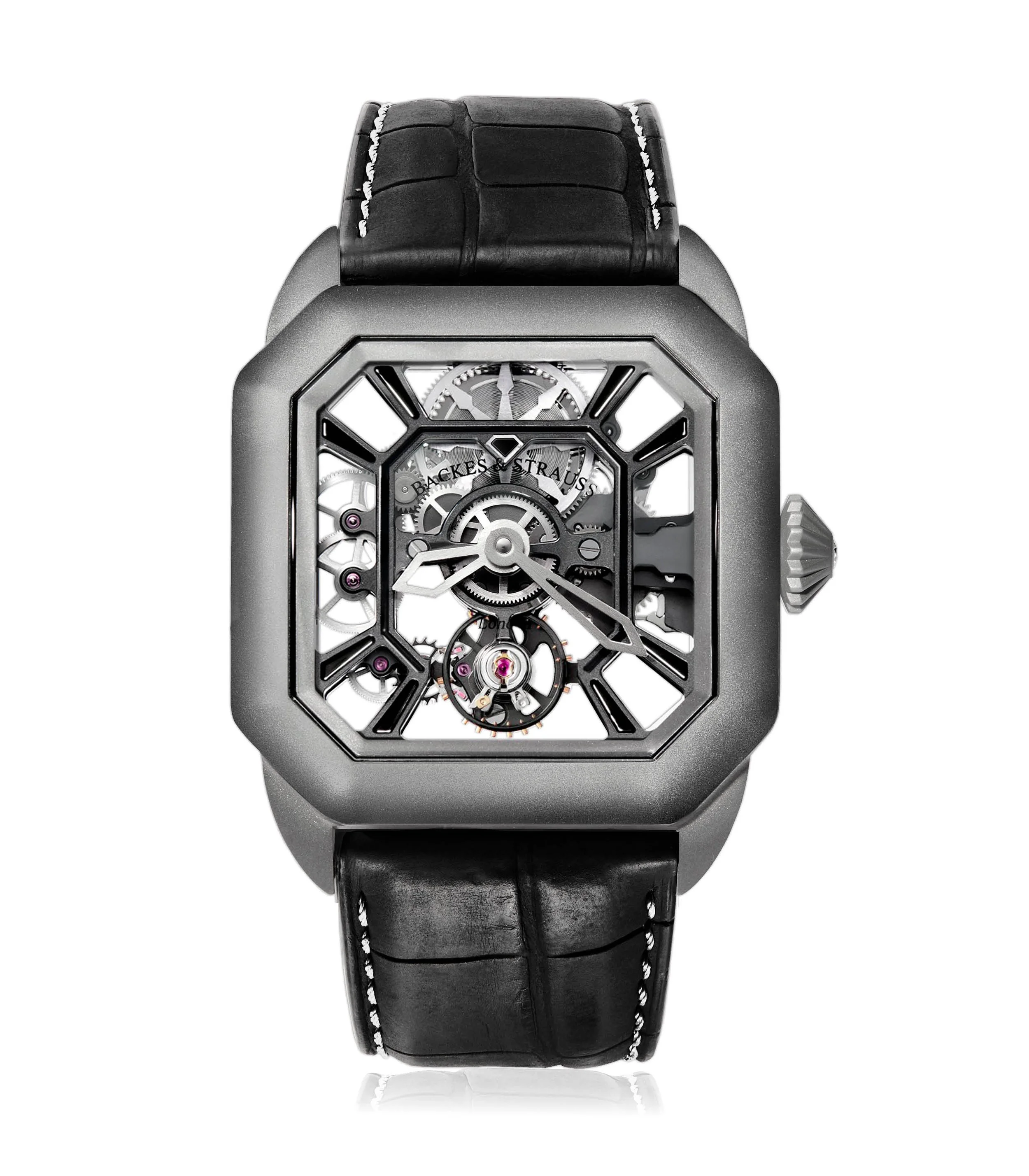 Backes & Strauss Helios — Black Strap with White Stitches
