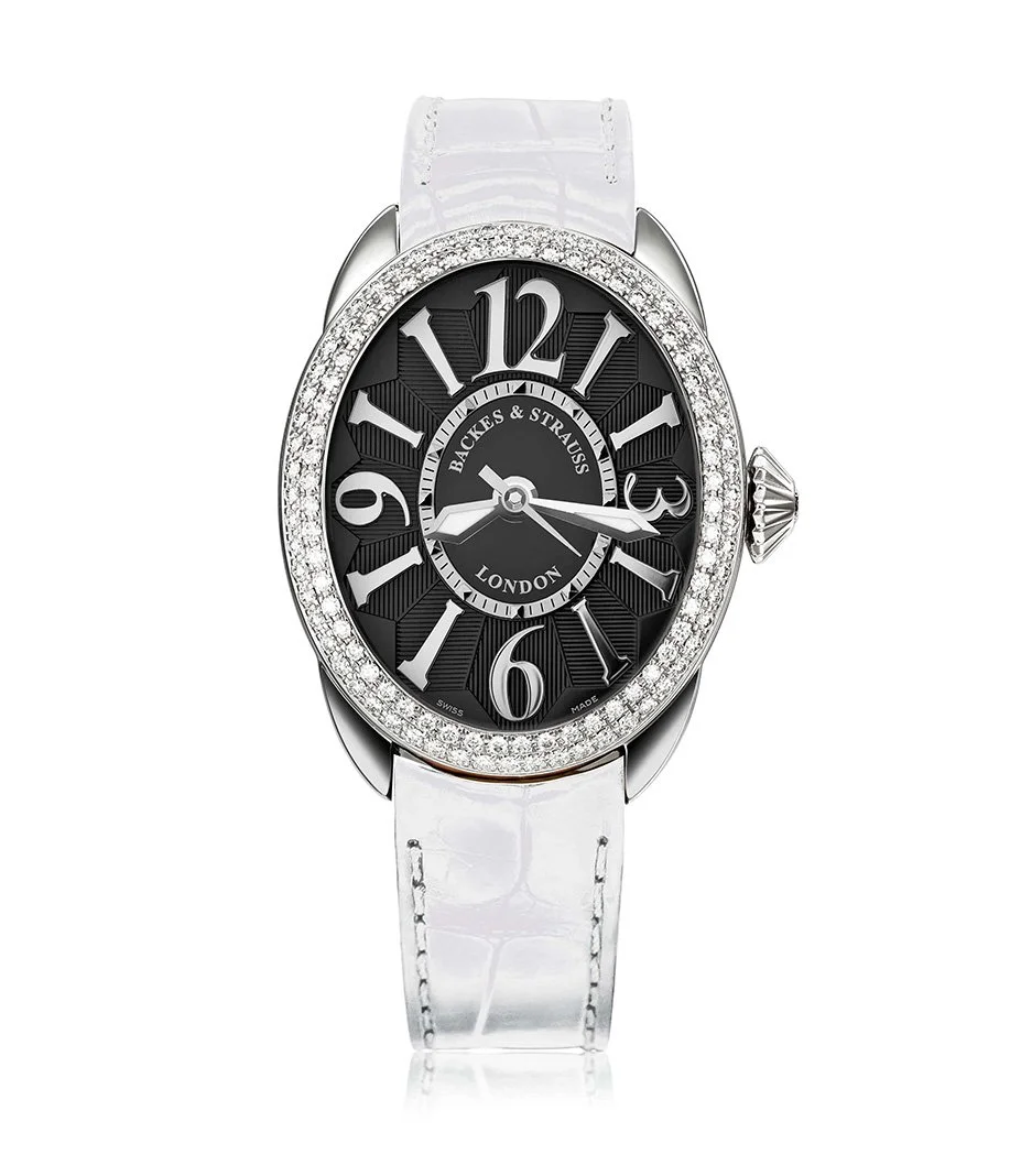 Regent 3238 oval watch with the white leather black dial.jpg