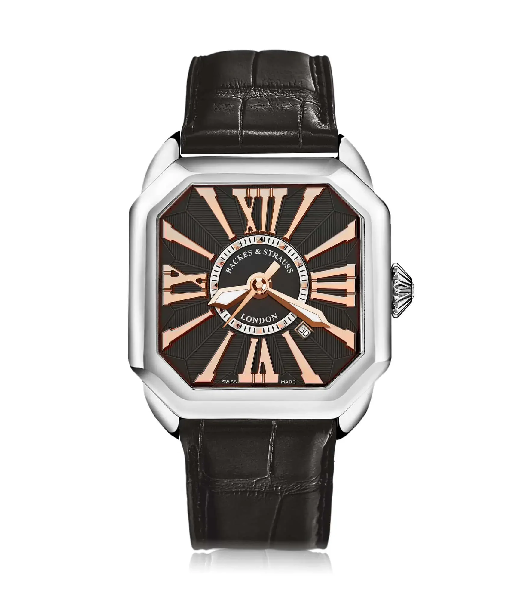 Backes & Strauss Berkeley Steel 40 — Black / Rose Roman