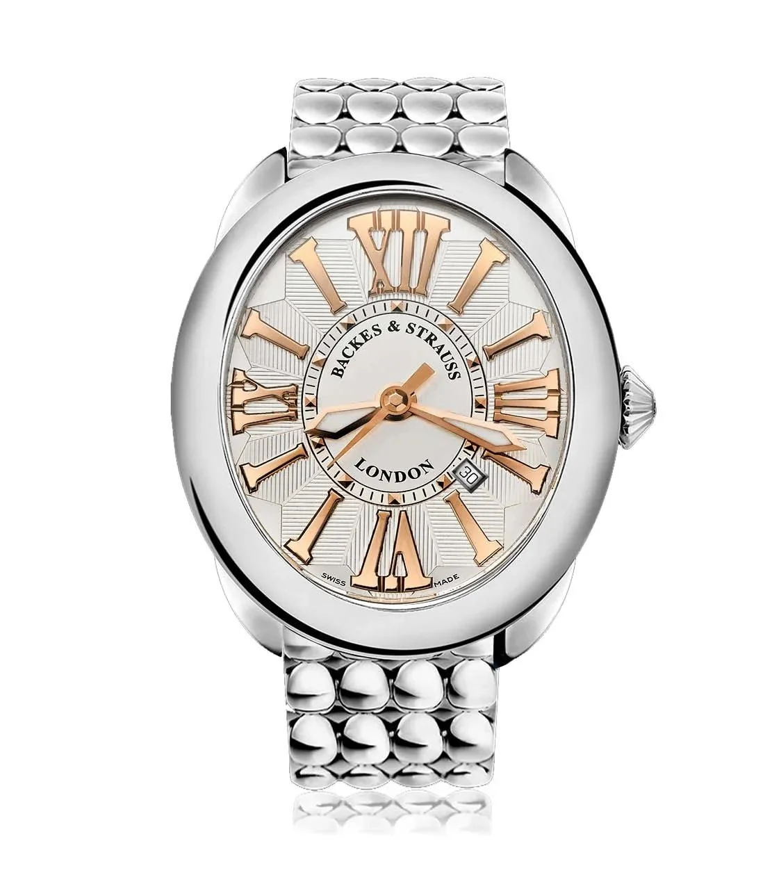 Regent 4452 men’s elegant everyday luxury watch with oval stainless steel case, diamond crown, and automatic movement
