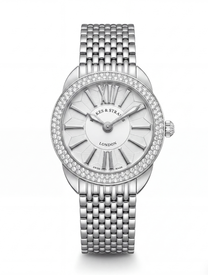 Mayfair 33 SP SS stainless steel luxury watch set with 120 diamonds