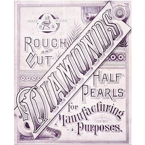 Backes & Strauss diamond advertising about rough cut diamonds and pearls for high jewellery craftsmanship and heritage