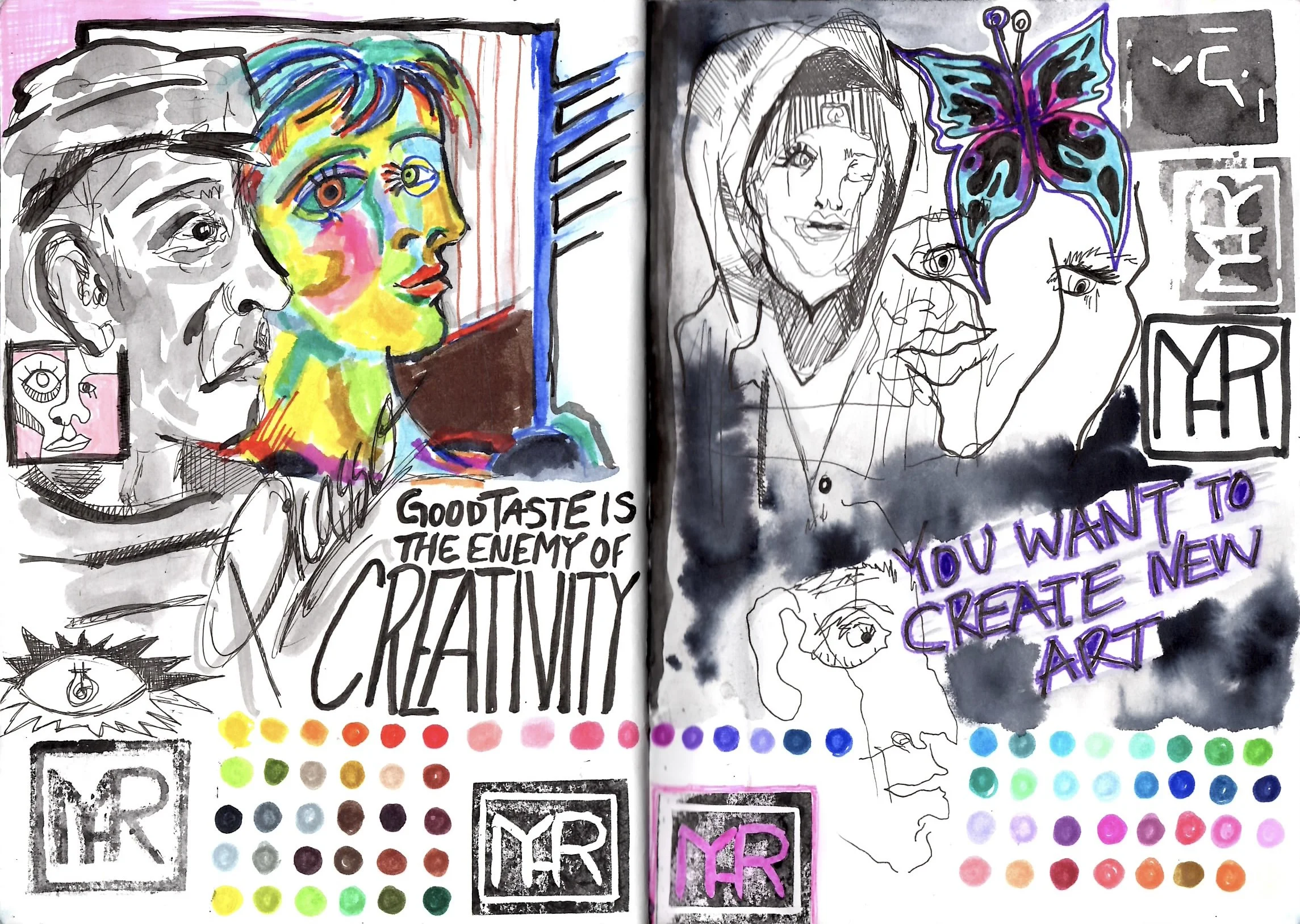 Testing Colors and Some Quick Sketches