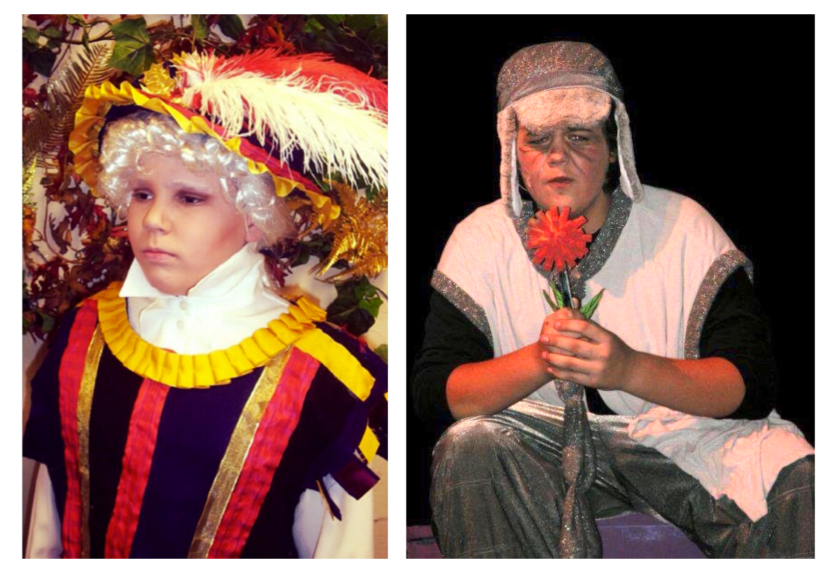 Baby Ben as the Steward in Into the Woods Jr. and baby Austin as Horton in Seussical Jr.