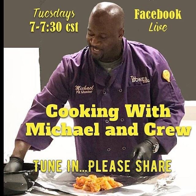 ‪Hey fam!  We are going to try and shoot this live on Facebook and IG!  We are going to laugh and cook at the same time!  Please tune in!  Share please. ‬