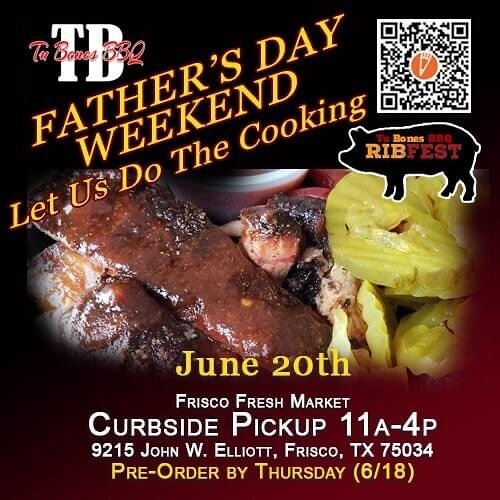 Father's Day Weekend...Let Us Do The Cooking!!! Pickup your BBQ Curbside!  Please share!

Click the link to pre-order!!!!
https://form.jotform.com/201645120901139