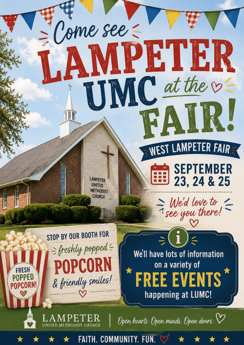 Visit Lampeter United Methodist Church at the West Lampeter Fair September 23 through 25
