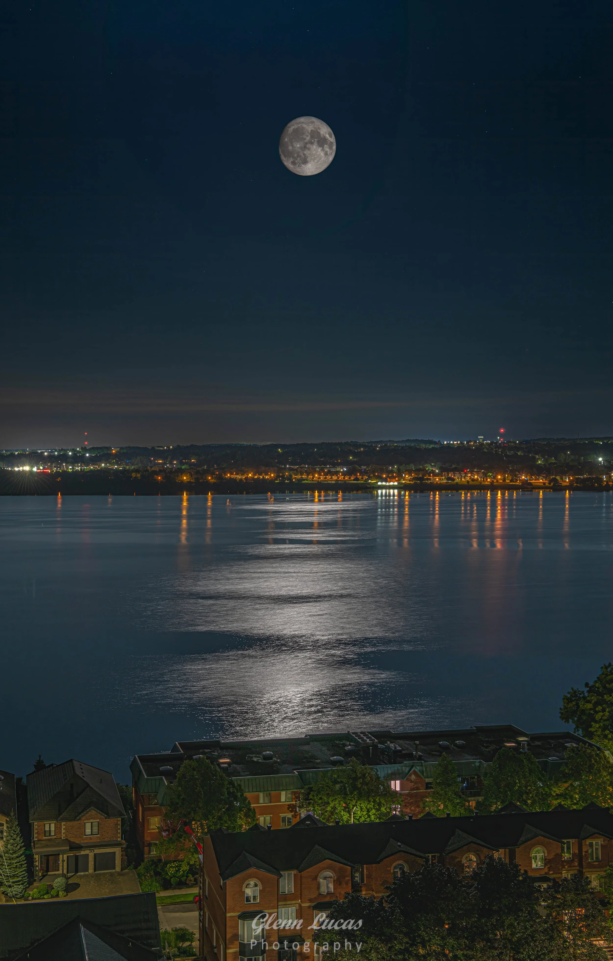 Moon Above Kempenfelt Bay, Barrie
