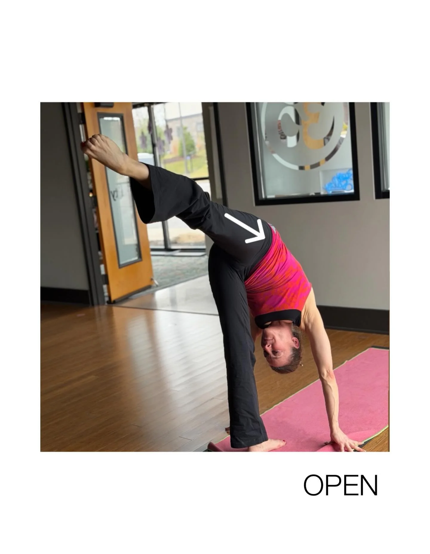 Open hips or closed hips? Think standing split, three legged dog, and airplane pose. Your hips are very much designed for mobility. The more we sit, stand, or do habitual movement (and just age in general); our mobility changes (and typically not for