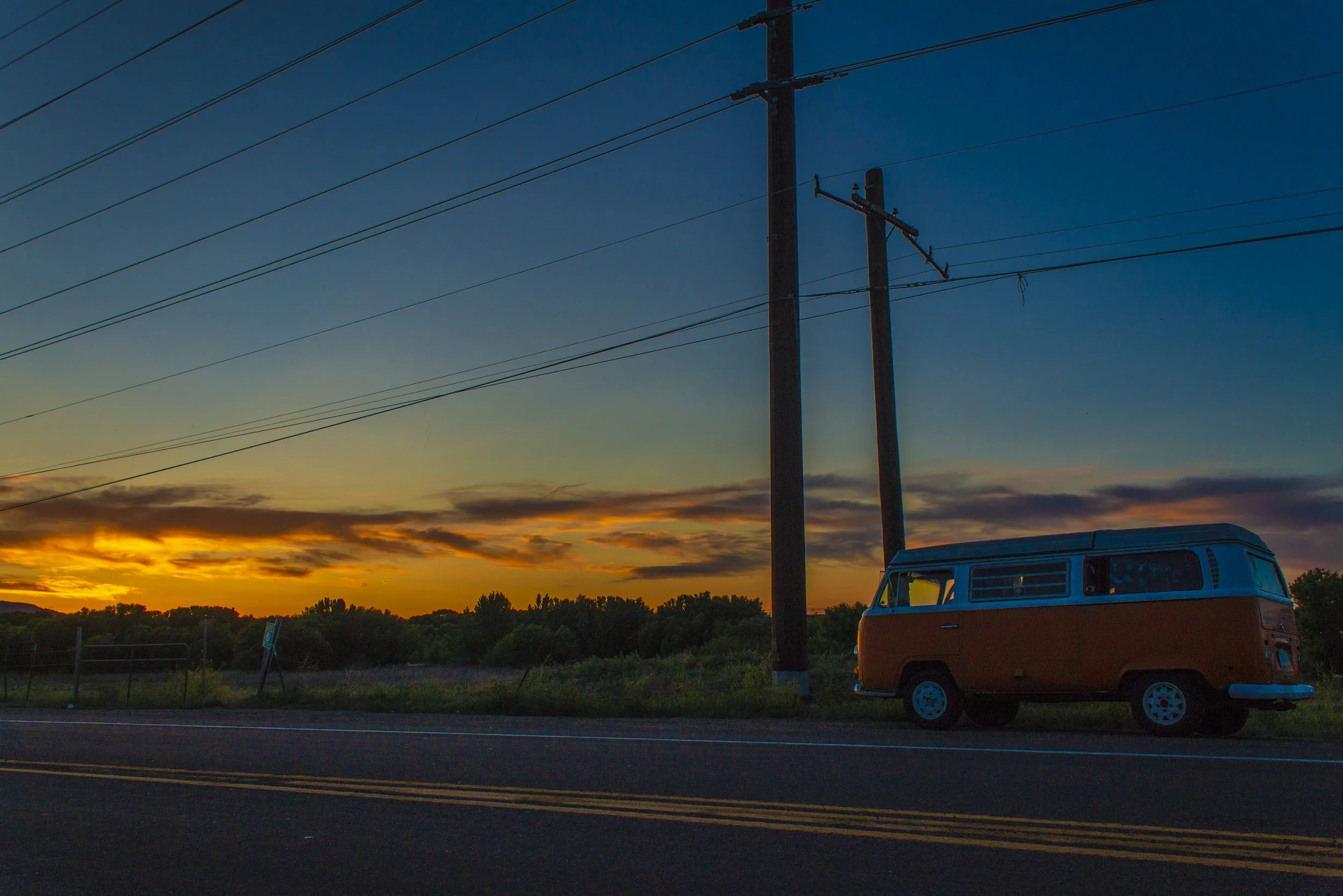 Floyd the VW Bus at Sunset
