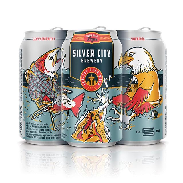 In celebration of #seattlebeerweek I wanted to share the cans I designed and illustrated for the 2015 @silvercitybrewery SBW cans. One of my favorites!

#wabeer #pnwbeer #seattlebeer #craftbeer #candesign #packagedesign #illustration #pnw #beerart