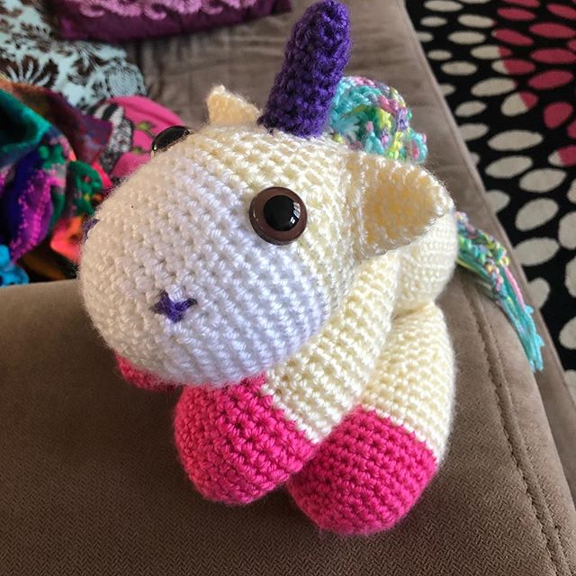 A happy unicorn for a happy customer! #crochet #unicorn