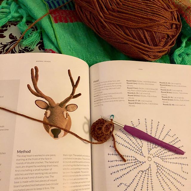 Full size crocheted deer head...let&rsquo;s see how this goes! Hopefully I can finish it before 2020.