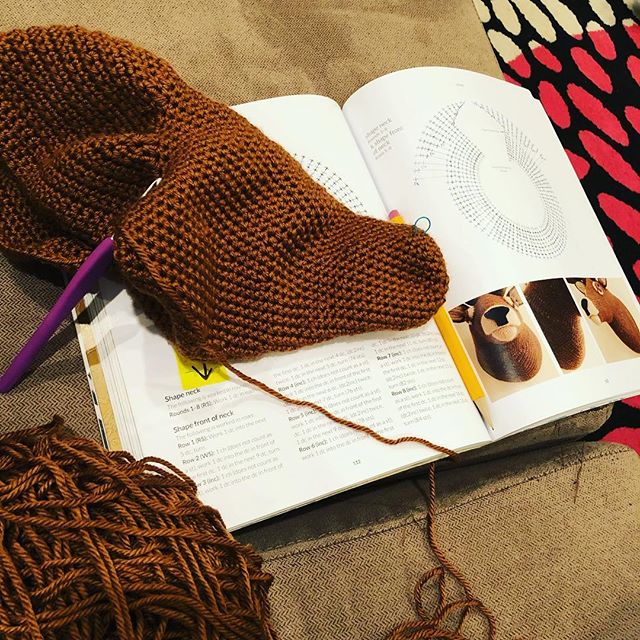 Making progress on the full sized crocheted taxidermy deer head! #crochet #amigurumi