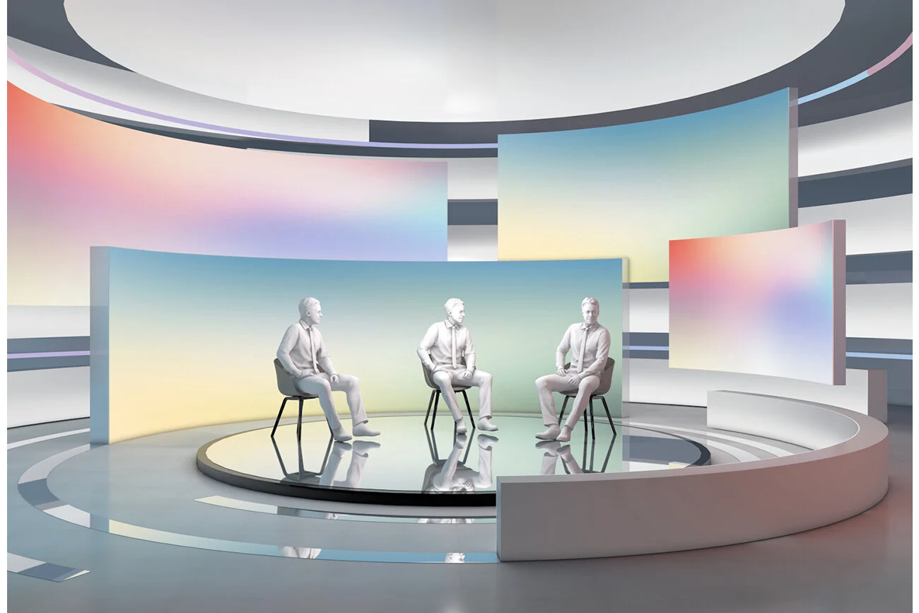 Curved virtual studio space for Unreal Platform