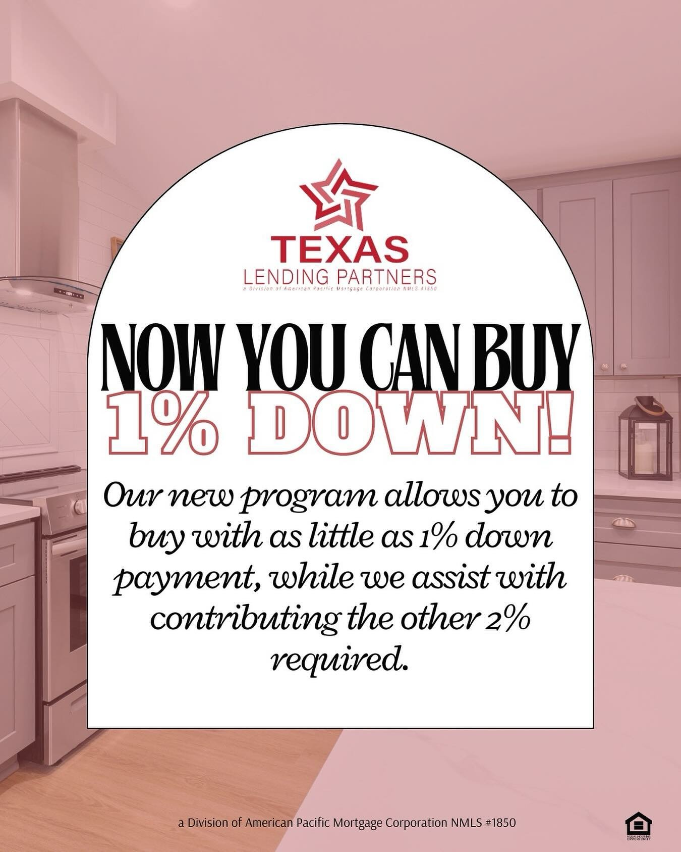 📢🚨Our new program allows you to buy with as little as 1% down payment, while we assist with contributing the other 2% required.

Comment 🔥 to find out more and connect with a loan officer. 

#satx #MortgageWithAHeart #SATXhomes #TLP #TexasLendingP