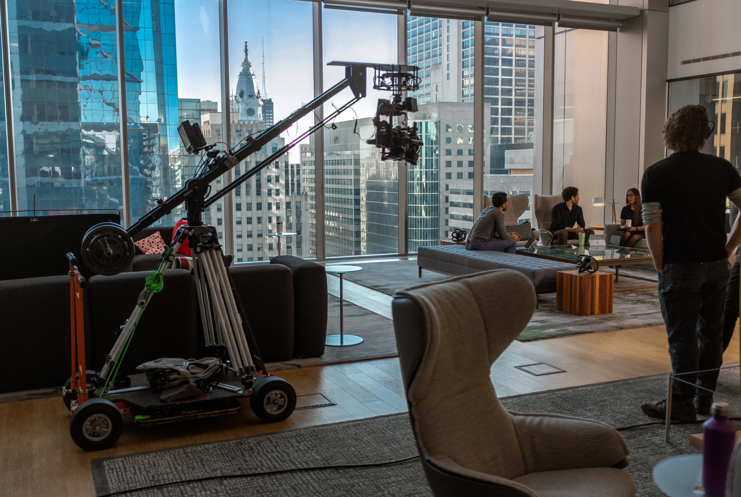Doorway Dolly + Jib at the Comcast Technology Center in Philadelphia