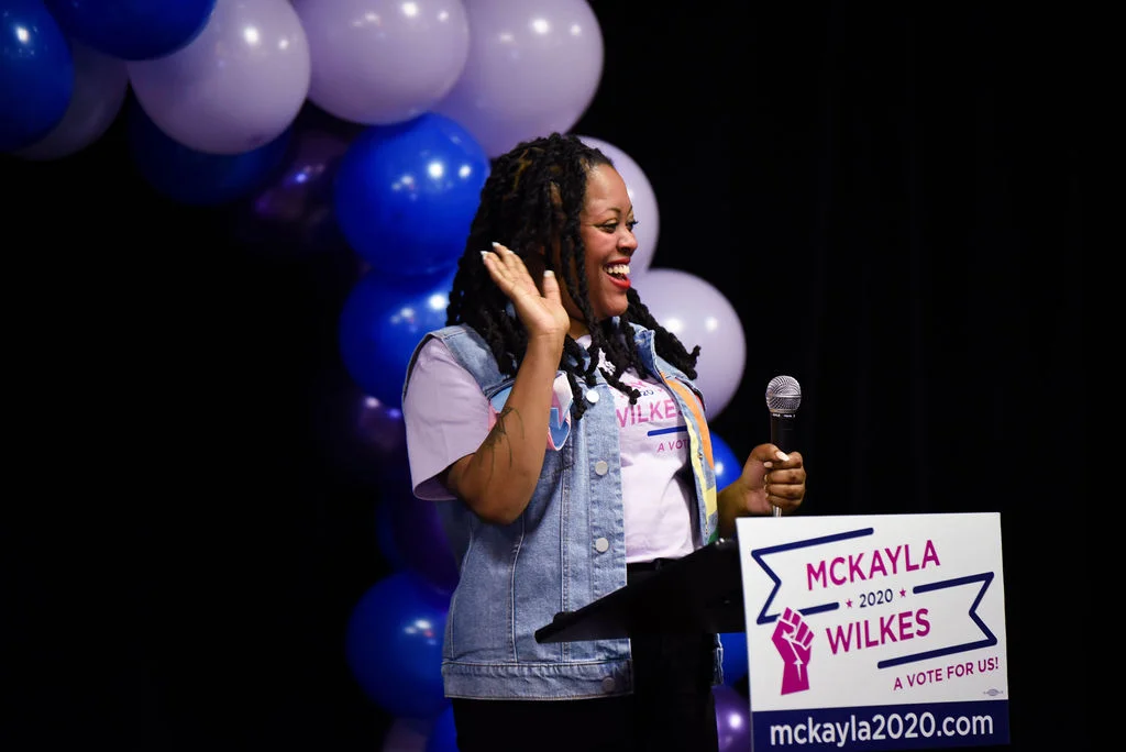 Mckayla at the podium