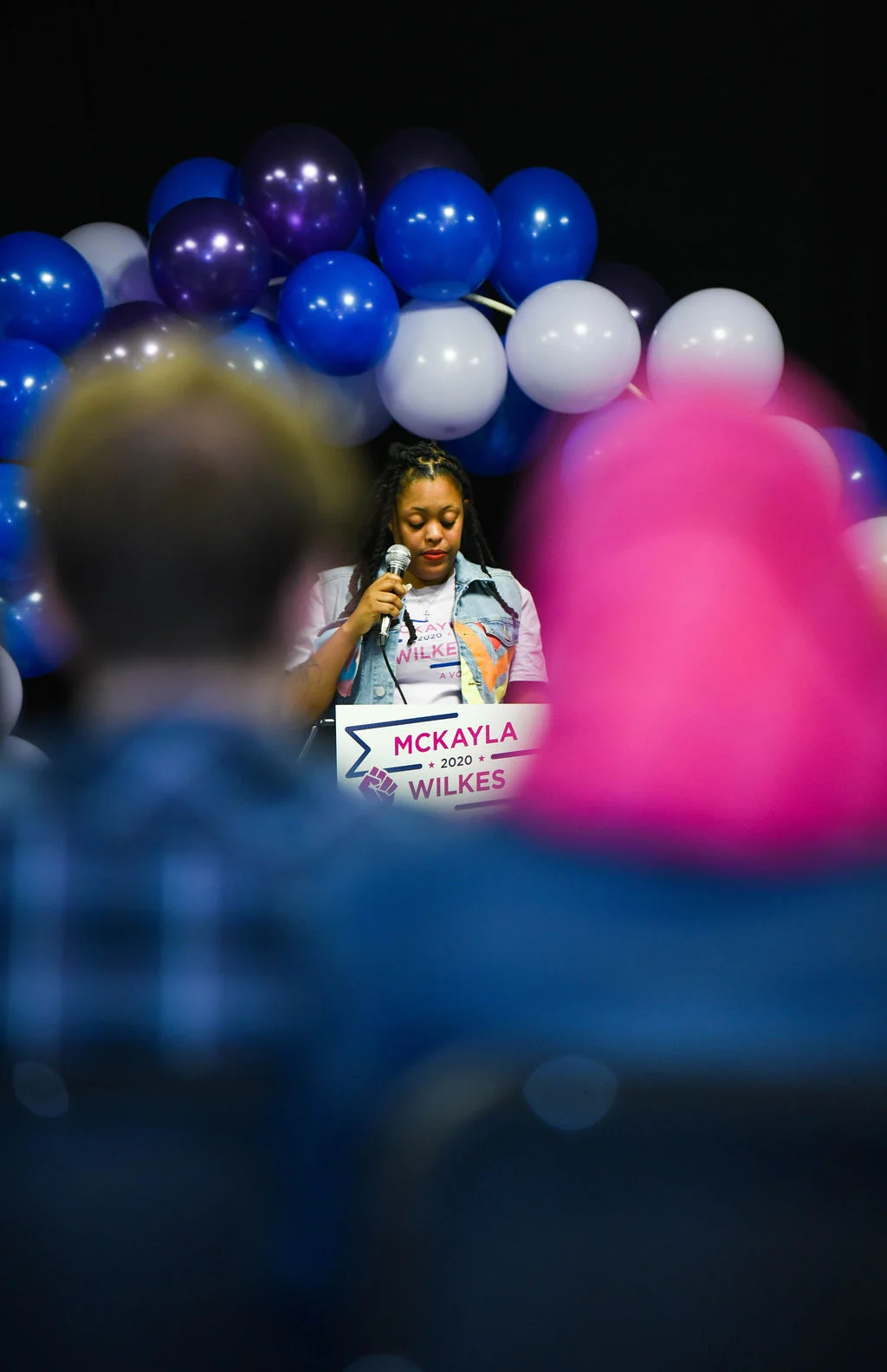 Mckayla giving her kickoff speech