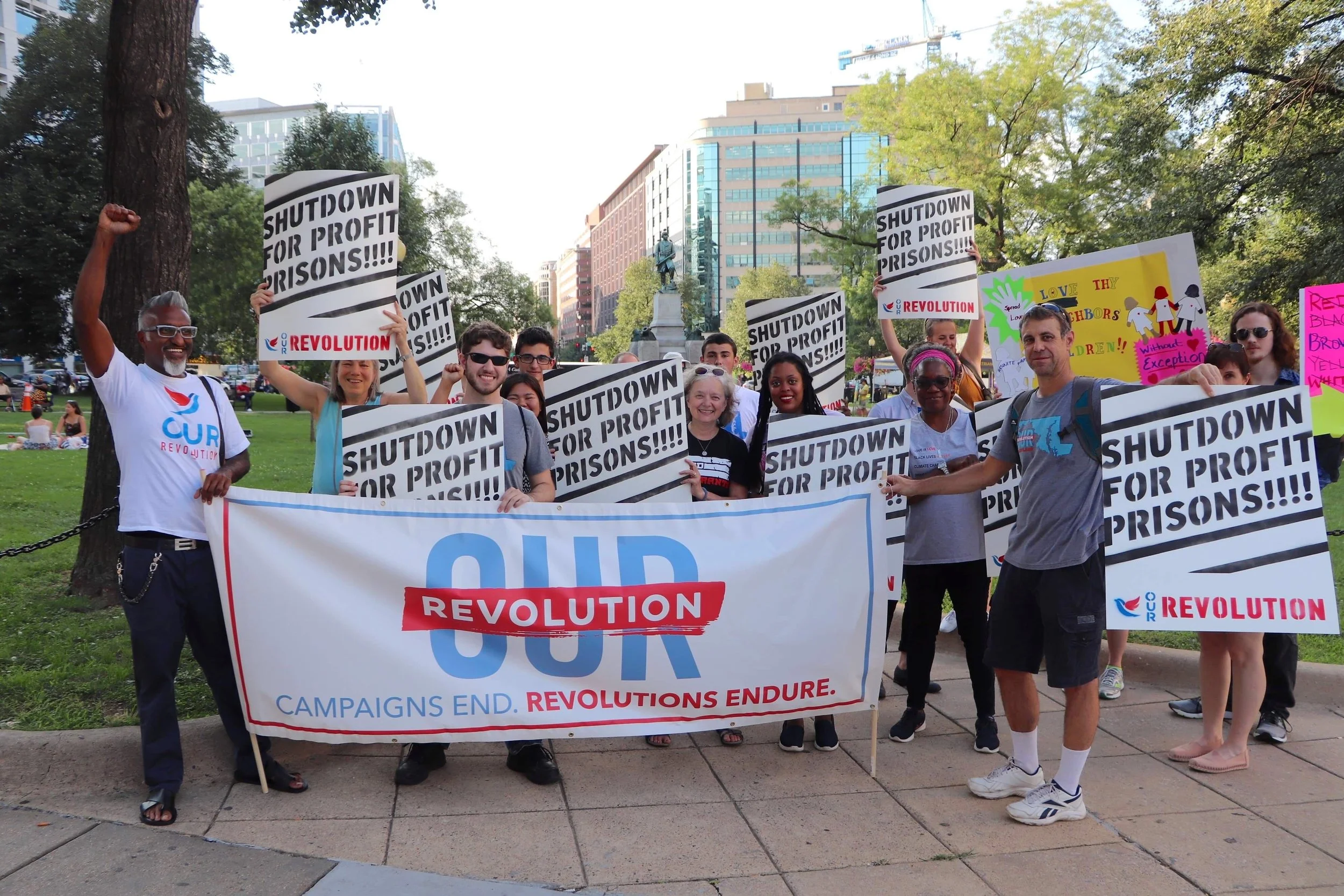 Mckayla with Our Revolution at the Lights for Liberty rally 