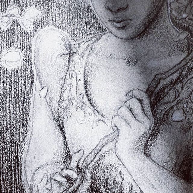 Detail of a drawing from earlier this year. I love graphite on toned paper! If you use toned paper, what's your favorite brand? I'm not thrilled with all the visible fibers in the Strathmore ones.
.
#graphitedrawing #ilovedrawinghands #handsdrawing #