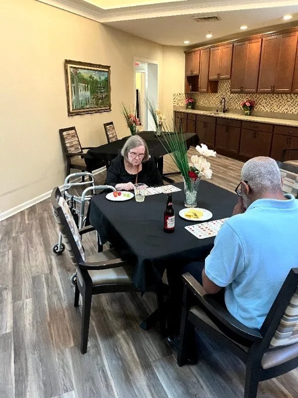 Bingo, bites, and big smiles! 🎉 Our residents enjoyed a fun-filled afternoon of bingo and delicious snacks! It&rsquo;s always a great day when good company and good food come together! 
.
.
.
#AsssistedLiving #SeniorLiving