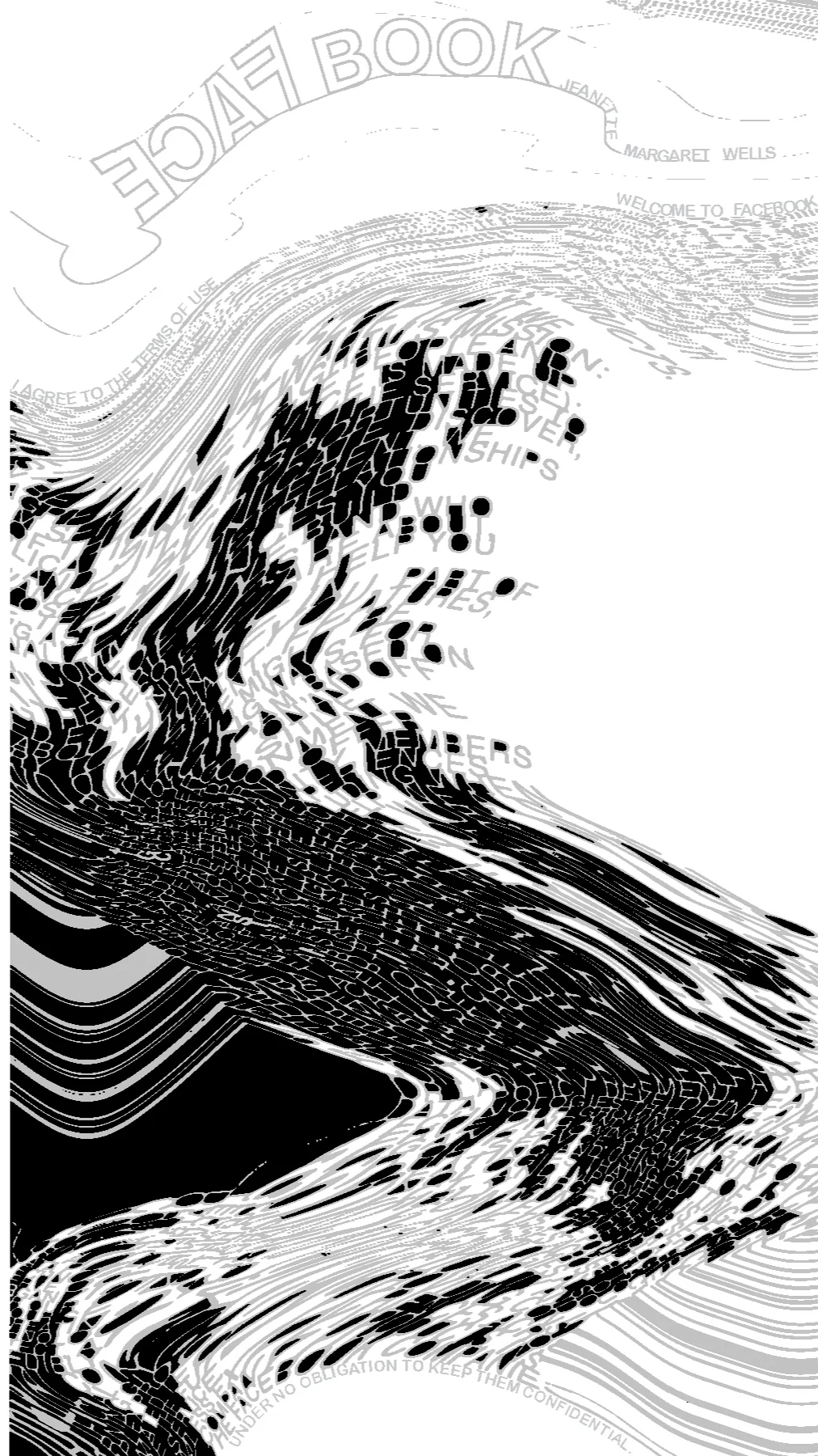   Face Book , laser print and mirror paper, 5 in x 9 in x 1 in, 2019. 