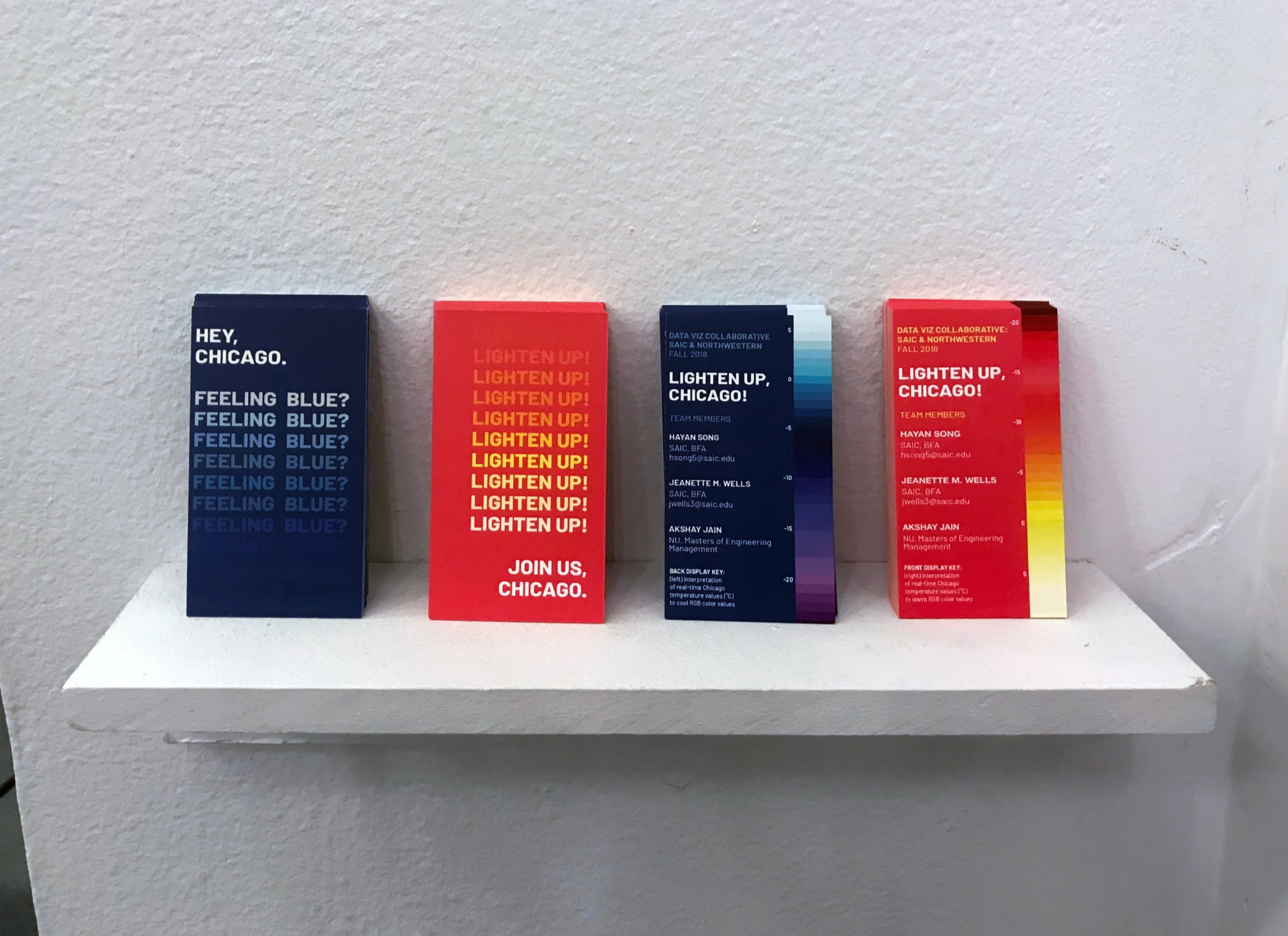 Business cards and LED color key available at the Data Viz Collaborative: Refracting Data exhibition. Designed by Jeanette Margaret Wells.