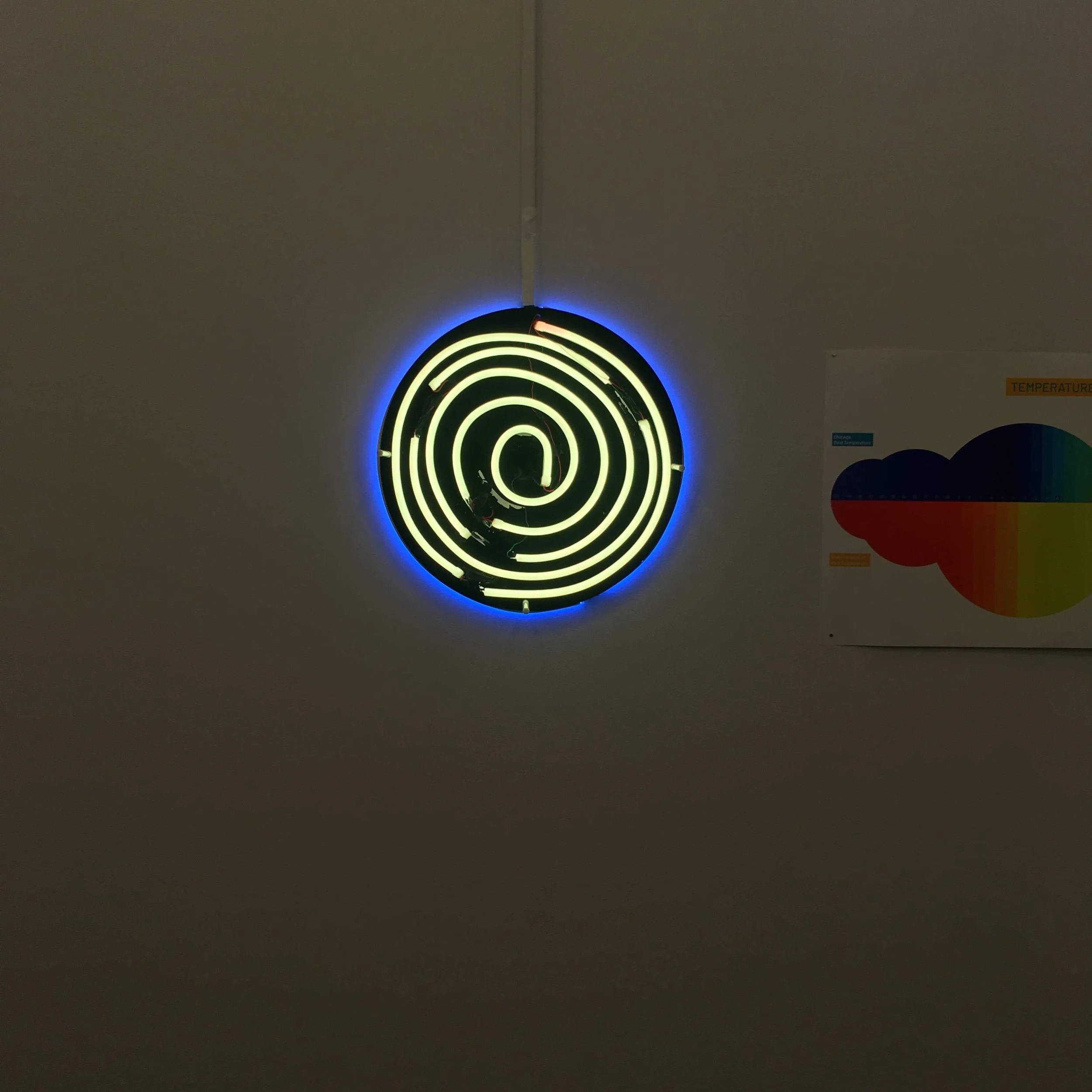  Internal structure lit up on wall 