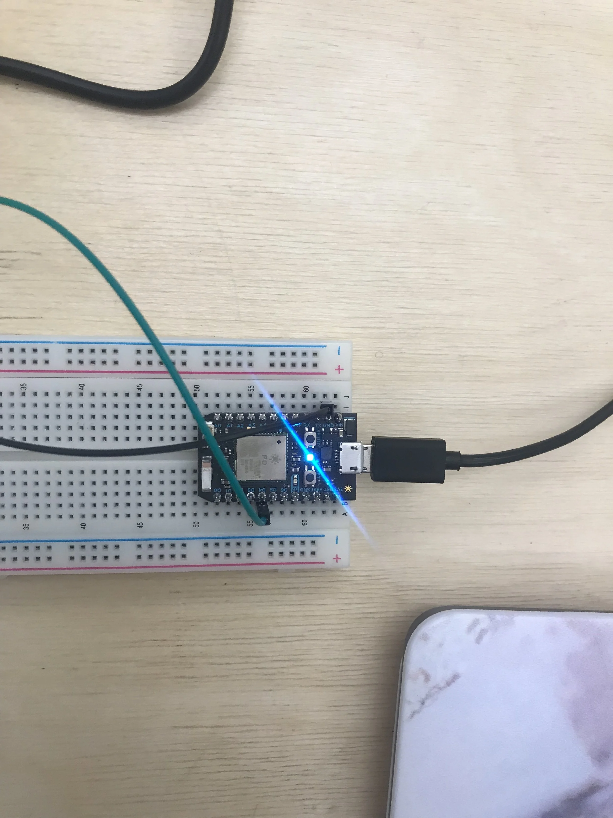  Breadboard prototype of Photon connections 