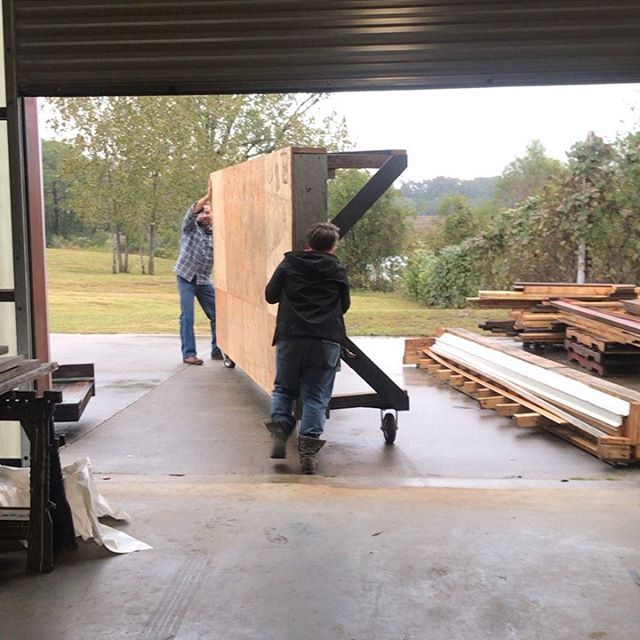 40 degrees and raining:
This is just a small part of the setup and amount of work that went into making this Spring happen under the hanger @repurposesavannah We built the stage last fall from reclaimed wood from the set of @ladyandthetramp 
Moved al
