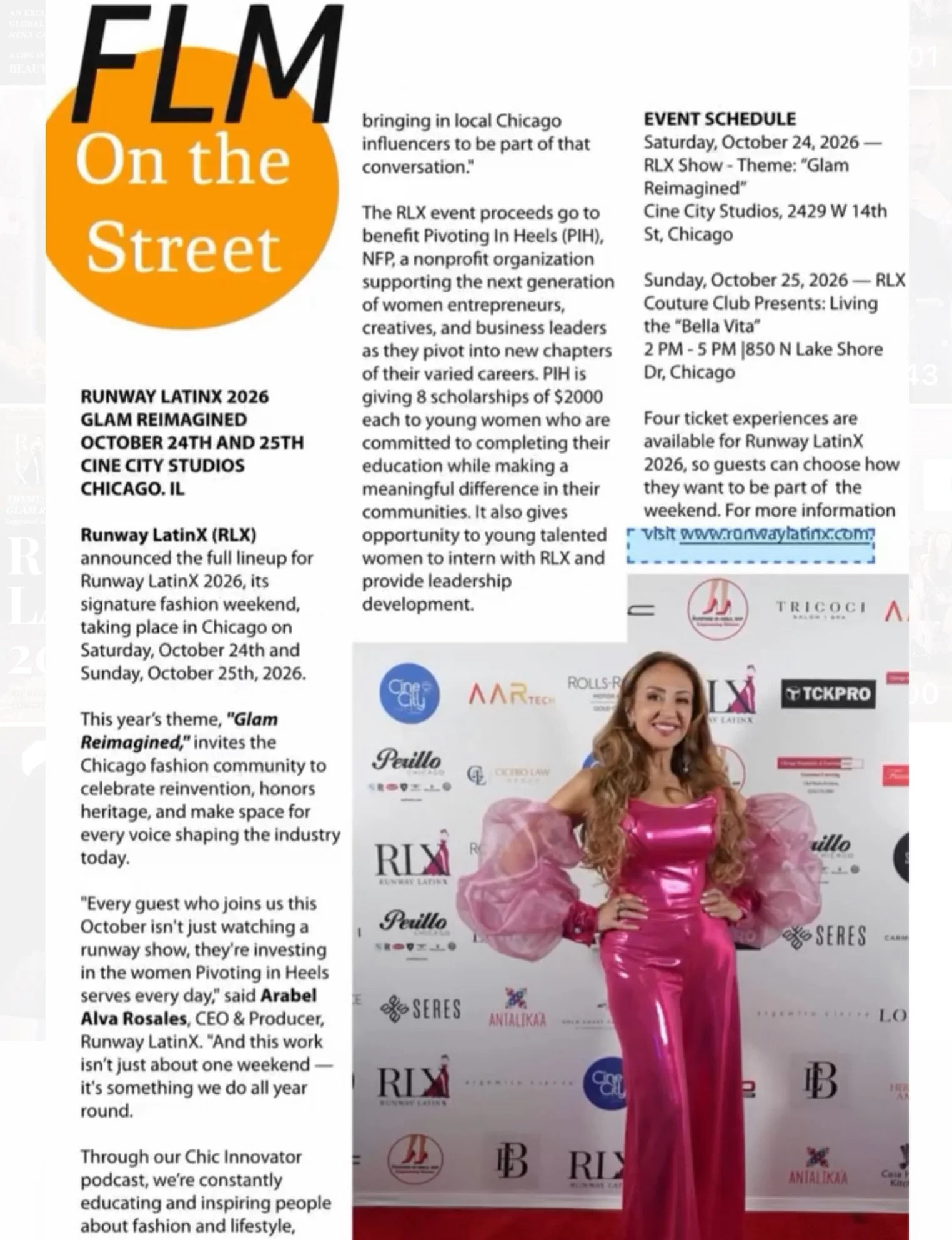 We&rsquo;re honored to be featured in Fete Lifestyle Magazine (FLM) ✨
Join us for Runway LatinX 2026: &ldquo;Glam Reimagined&rdquo; on October 24&ndash;25 in Chicago. 
Come celebrate fashion, culture, creativity, and the incredible talent shaping our