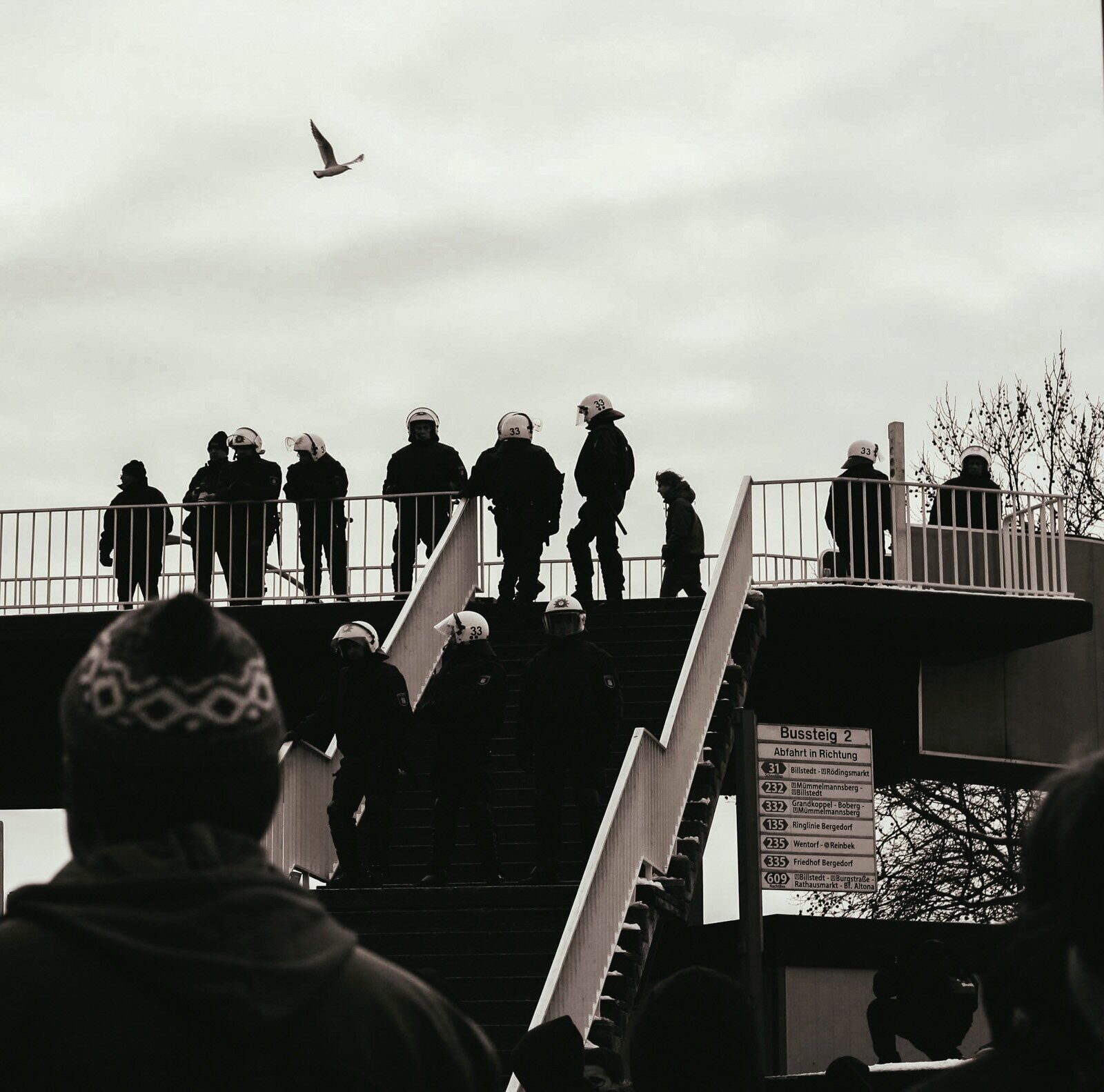 February 2007, Marching against right wing protest, Bergedorf, Germany