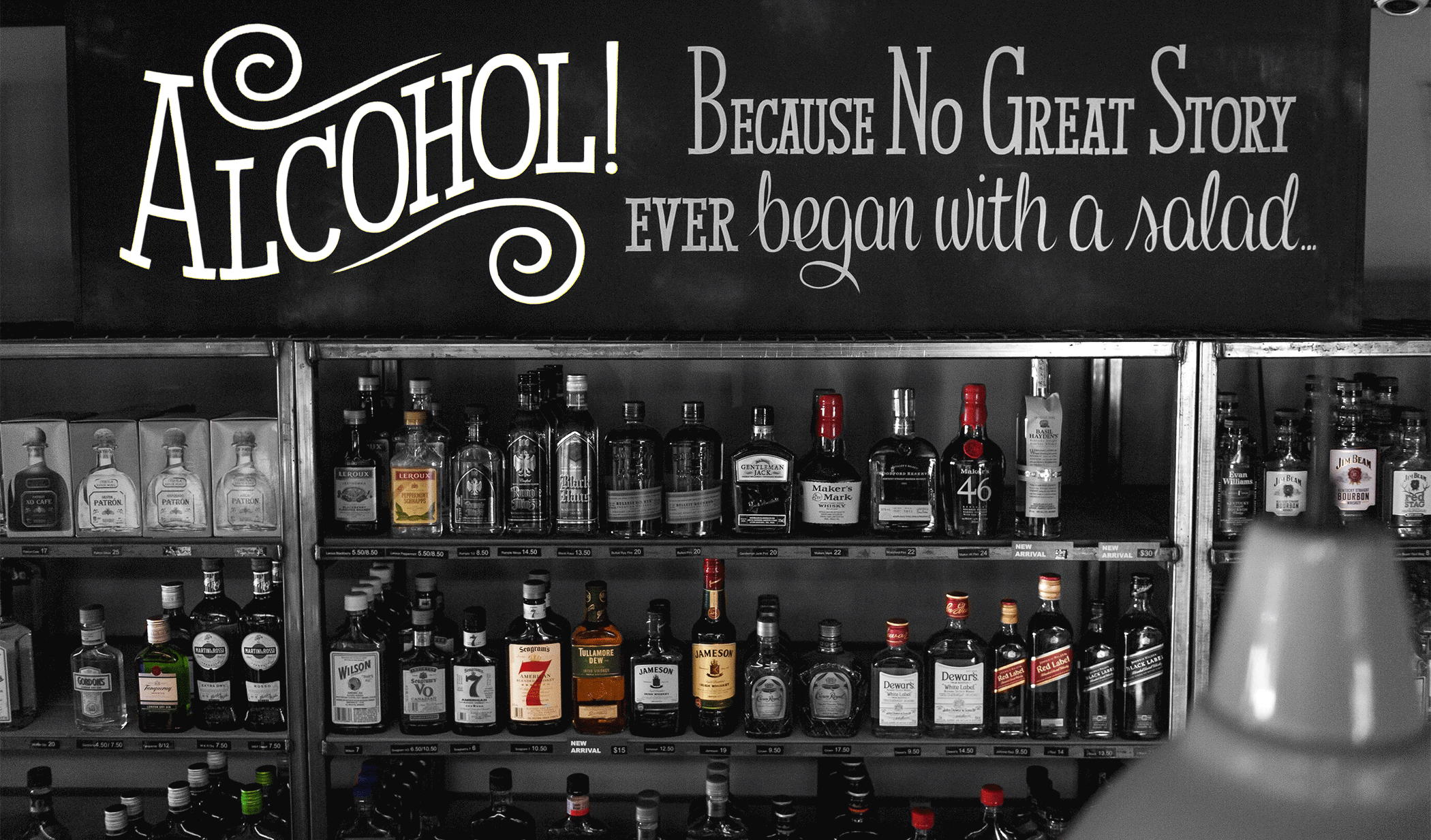 Nicks Chilled & Distilled liquor shelf