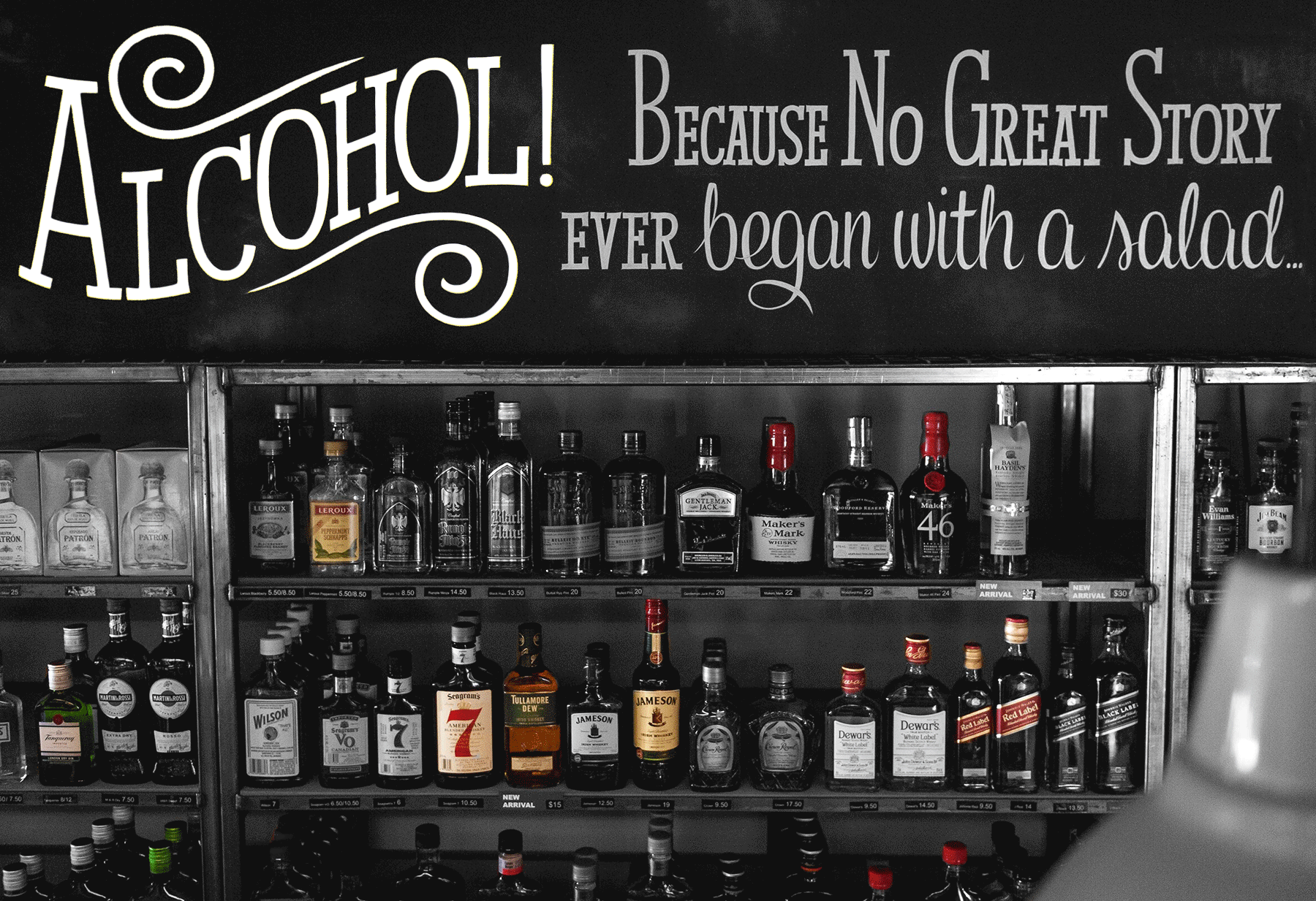 Nicks Chilled & Distilled liquor shelf