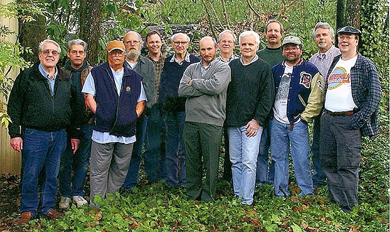 December 2003 L-R: Chuck Draper, Justin Williams, Bill Tuss, Cliff Minks, Jon Joblonski, Herman Krieger, Gary Tepfer Walt O’Brien, Gene Tonry, Pat Plaia, Ed Pabor, Guy Weese, Bob Roelke