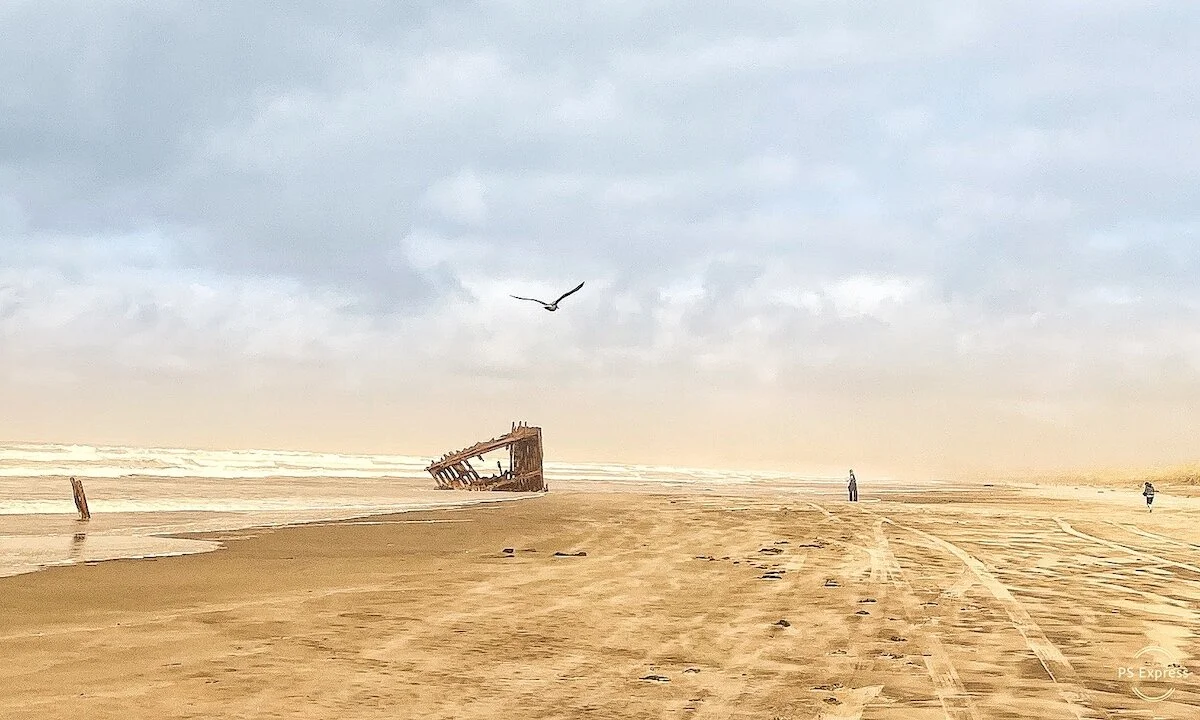 Time Travelers to the Wreck of the Peter Iredale, Oregon