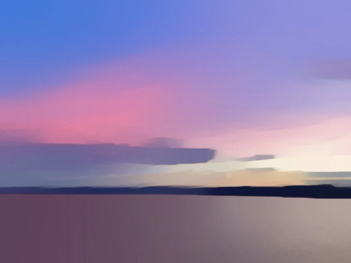 Fern Ridge Sunset: Rose to Violet, Oregon