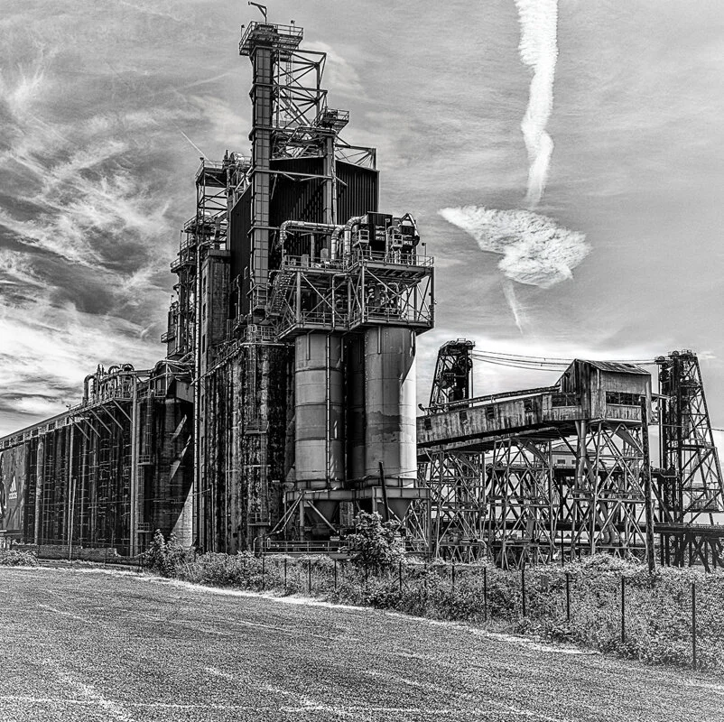 “Grain Elevator and Steel Bridge - Portland”  Archival Ink Jet  Size: 18” by 24”  Price  $225.00