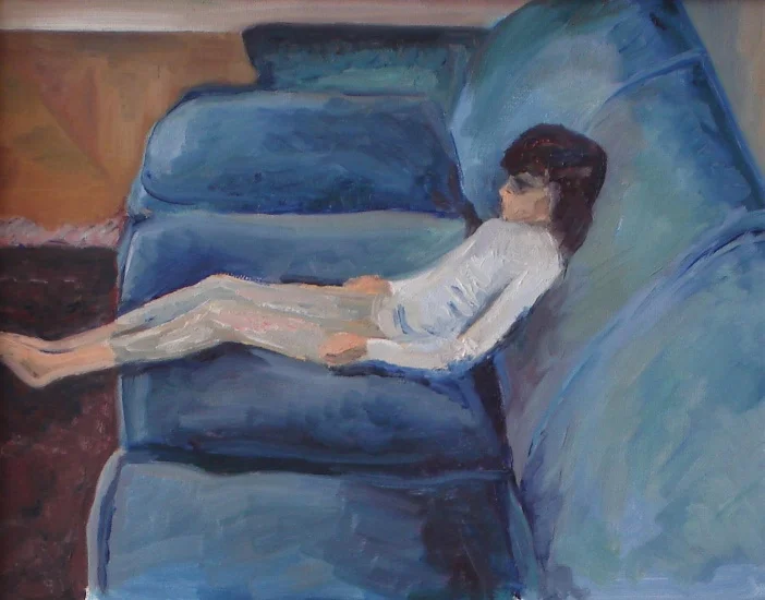 Lisa on the Blue Couch