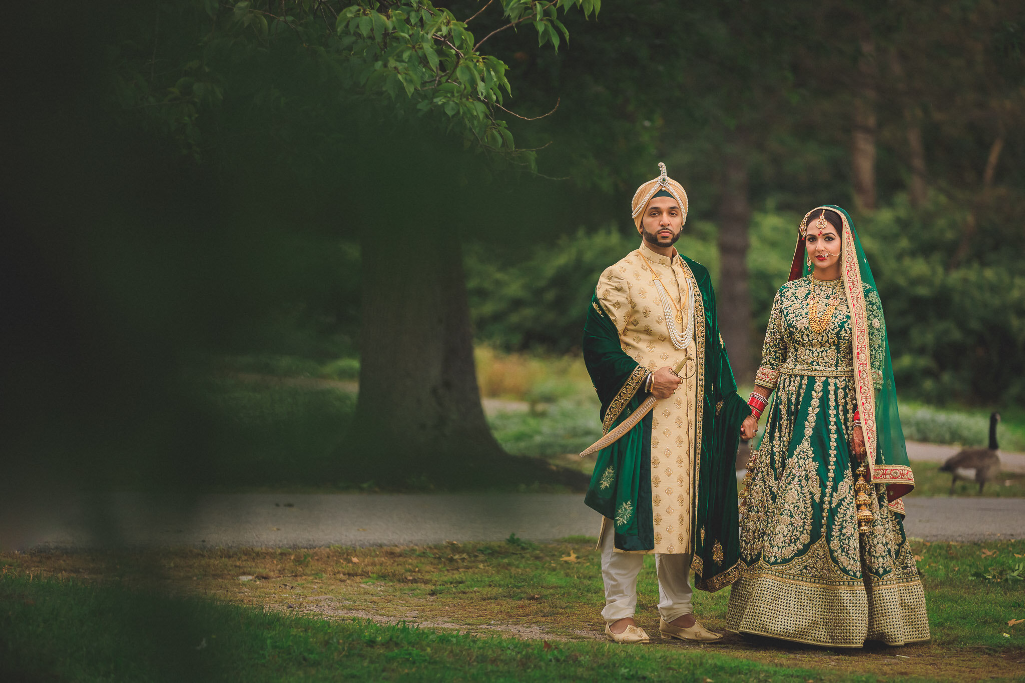 Sikh Couple Photo shoot - Indian Wedding Photographers - Glen Rock Gurdwara - Akanksha &amp; prandeep